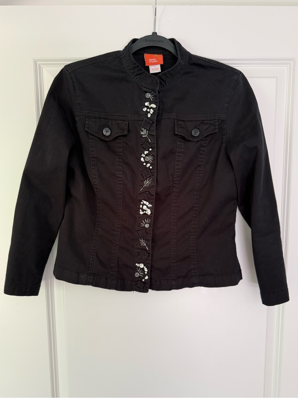 hearts of palm Black Embellished Denim Jacket